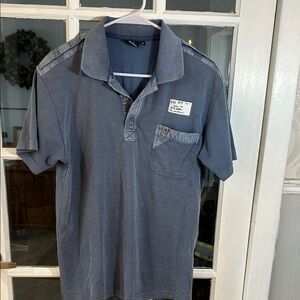 H50.    Men's Short Sleeve Polo with Chest Pocket - Slate Blue